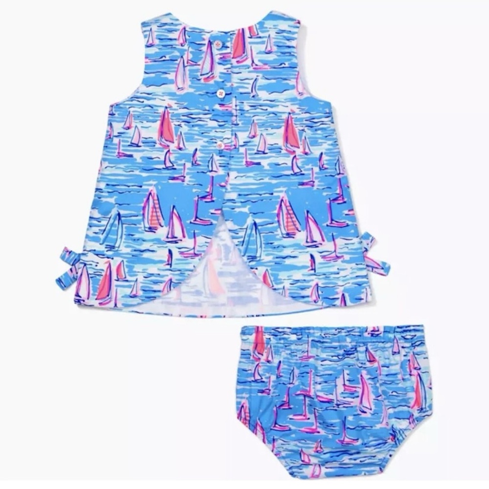 Lilly Pulitzer Sailboat Print Baby Dress and Bloomers from Saks - Picture 3 of 7